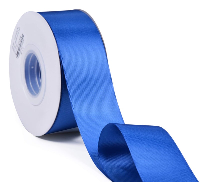 YAMA Royal Blue Double Faced Satin Ribbon, 1 1/2 Inch 25 Yards, Great for Crafts Bows Flower Bouquet Wedding Home Decor Gift Wrapping - Image 2